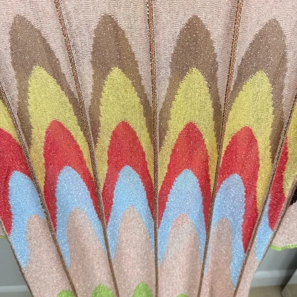 M Missoni Metallic Knit Maxi Duster Cardigan Multicolor Zig Zag IT 44 US 10 - Picture 10 of 16